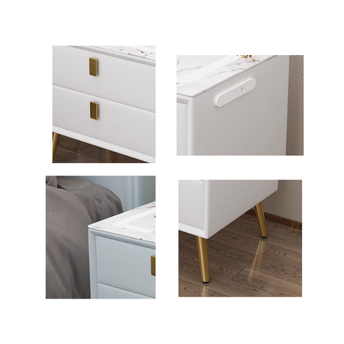 Finley Wooden Bedside Table Modern Style Detailed Image