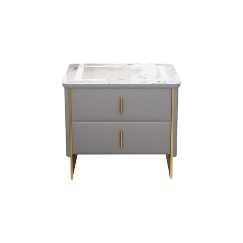 Finley Leather Bedside Table Modern Style Featured Image