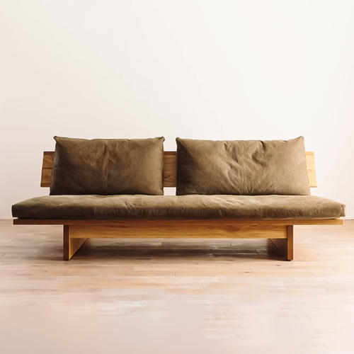 Ansgar Wooden Sofa Singapore | Wood frame with fabric upholstery | Scenario B