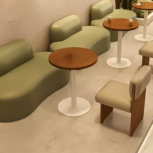 Lucho Cafe Table & Leather Bench Set Singapore Room Setting