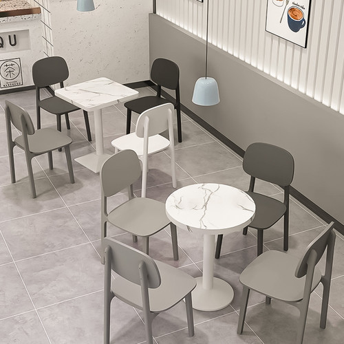 Lucho Marble Veneer Top Dining Table - Scenario
