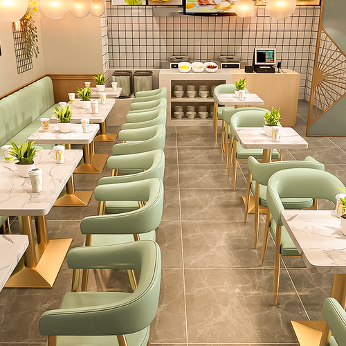 Imitation Marble Dining Chairs in Restaurant Scenario Image B