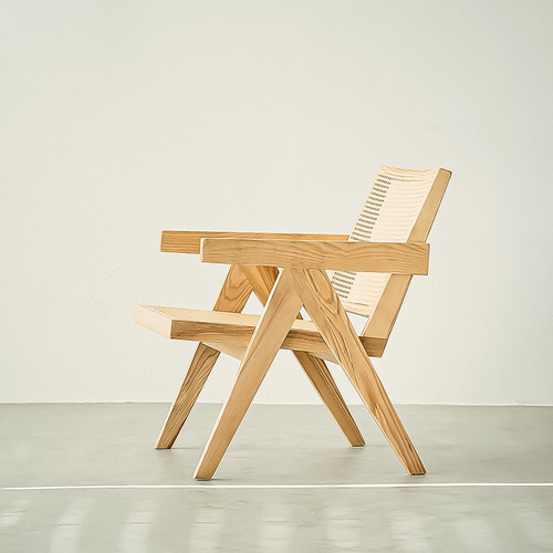 Rhett Wooden Lounge Chair side view 1
