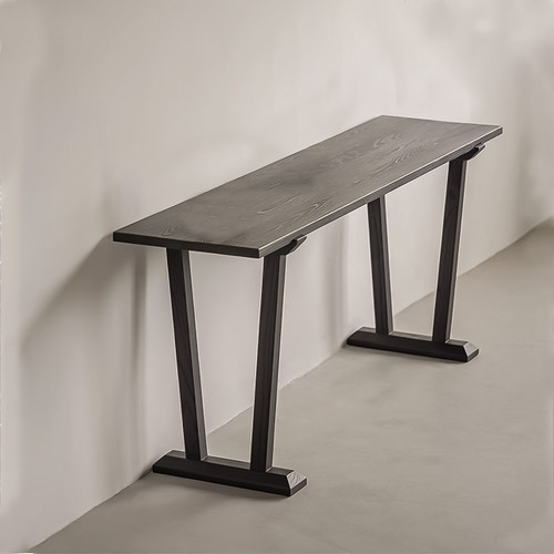Elin Wooden Wall Console Table Modern Style in Living Room Setting Scenario Image B