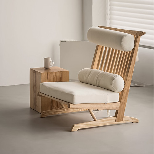 Elin Wooden Reclining Lounge Chair in home setting — Singapore