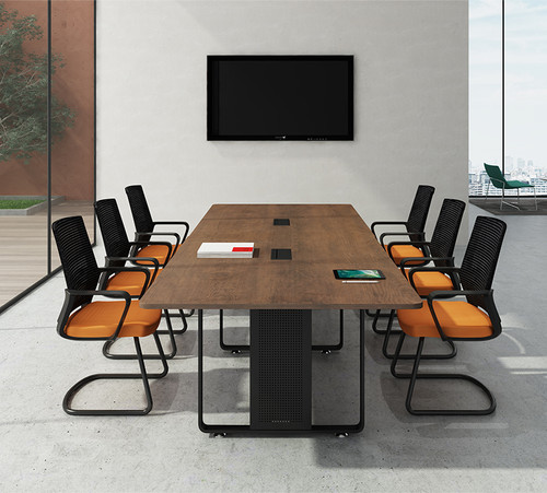 Inger Wooden Conference Table Singapore | Full View, Steel Tube Frame