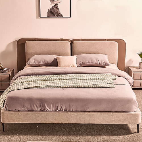 Sigrid Soft Fabric Tatami Bed in Bedroom Scenario Image B