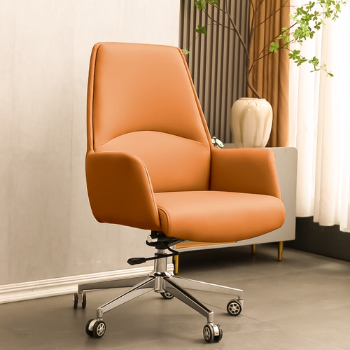 Oskar Ergonomic Leather Office Chair in Office Scenario Image
