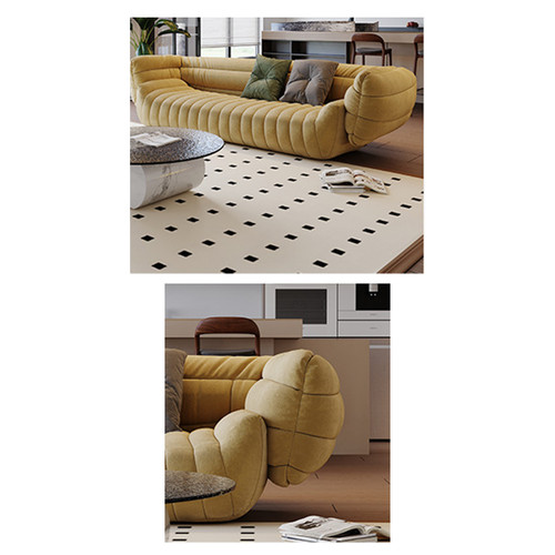 Kirk Flannel Fabric Banana-Type Sofa Detailed Image A