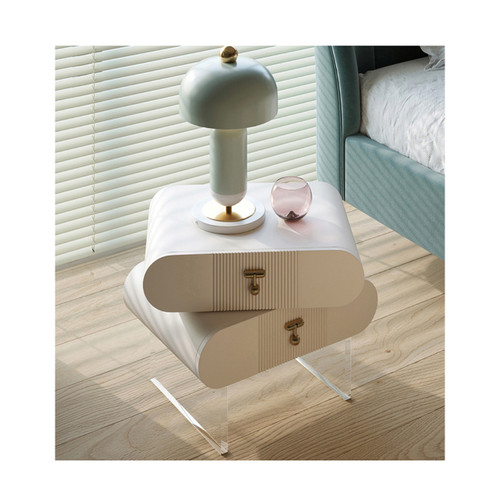 Inger Wooden Floating Bedside Table Detailed Image A