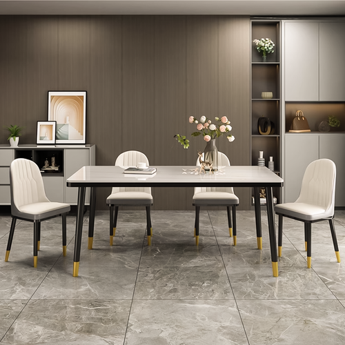 Linn Marble Dining Table Set in Dining Room Scenario Image B