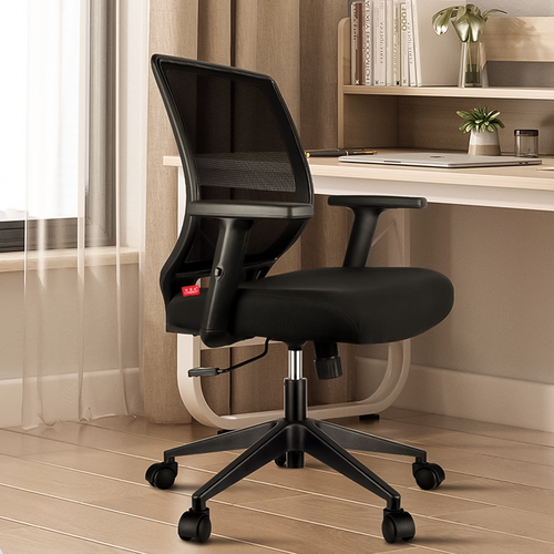 Linn Fabric Ergonomic Office Chair in Office Scenario Image B