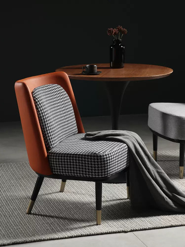 Melton Leather Fabric Sofa Chair Image 3