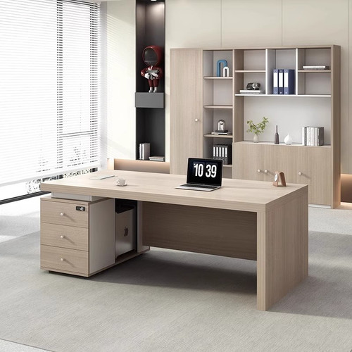 Tiberius Manager Desk Singapore | Front View, Thickened Desktop