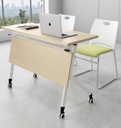 Nathaniel Foldable Table Singapore | Universal Caster Wheels, Flip-Fold Storage