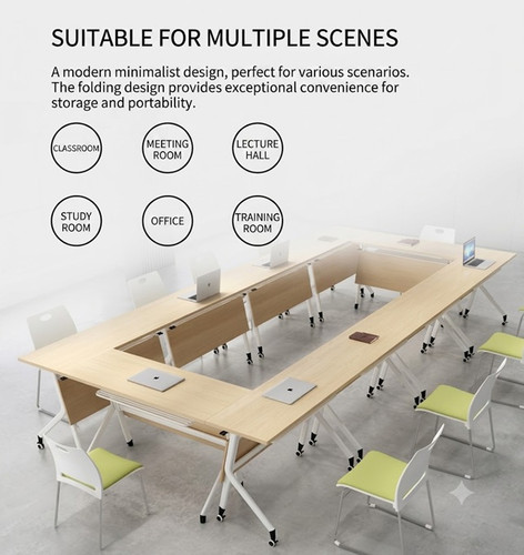 Nathaniel Foldable Table Singapore | E1 Melamine Board, Pine Wood Core