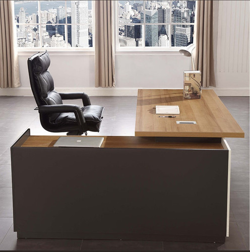 Hyuk L-shaped executive desk side view
