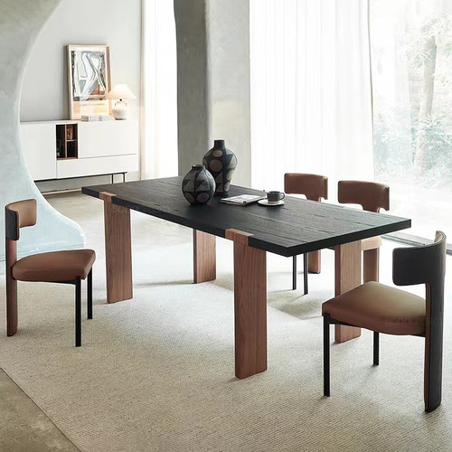 Soren solid wood conference table side view Singapore — minimalist Japandi design natural wood grain meeting table
