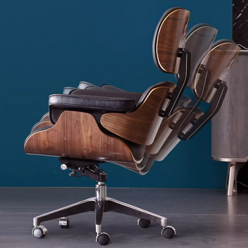 Eames Genuine Leather Chair side view 1