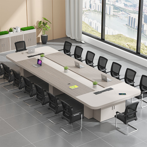 Slavi Wooden Conference Table Singapore | Front View, E1-Grade Board