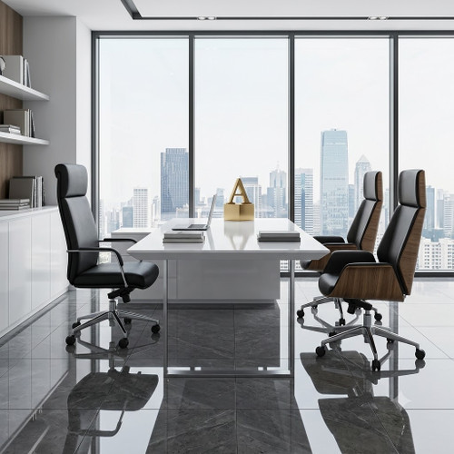 Celeste White Lacquer Executive Director Desk Singapore