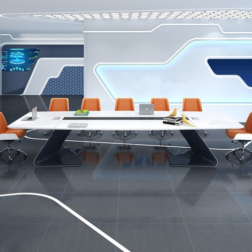 Blanc White Lacquer Conference Table Singapore | 7-Layer Piano Baking Varnish Finish