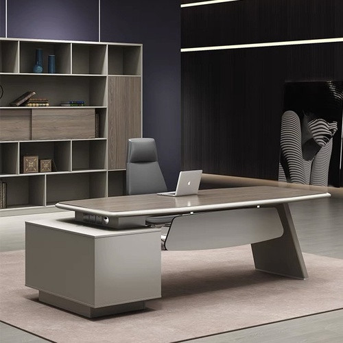 Orion director desk workspace Singapore — complete executive office setup with bookcase chair