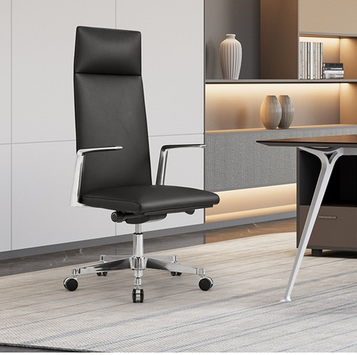 Pioneer Leather Office Chair In Black Singapore