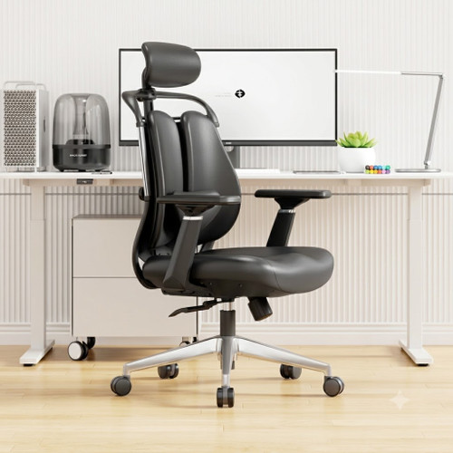 Ruby Ergonomic Office Chair by Linear Furnishings – Dual-Back Support, SGS Class 4 Gas Lift, 360° Silent Wheels, Water-Resistant Fabric