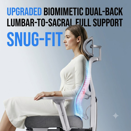 Human body reclining rest posture demo | Samuel High‑Back Ergonomic Executive Office Chair | tilt recline system, relaxation function