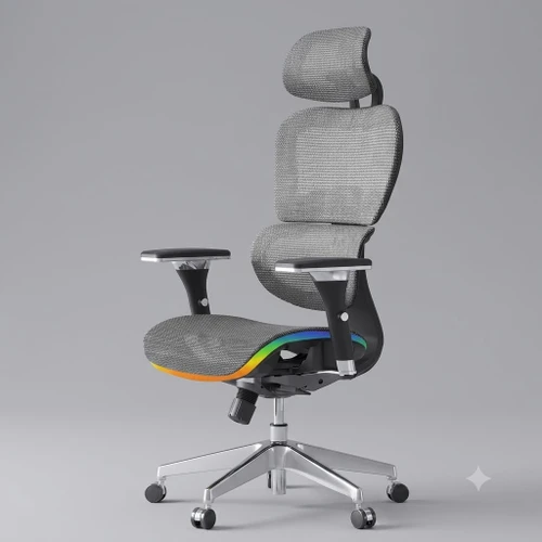 Carter High-Back Ergonomic Executive Office Chair Singapore - Side View with Adjustable Armrest