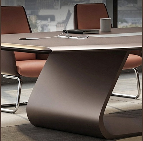 Dimas Conference Table Singapore solid S-curve pedestal leg structural support base