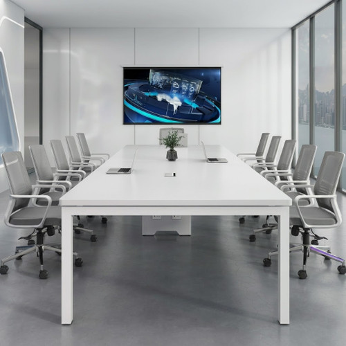Full product overview office display Bahagia Conference Table Singapore | corporate meeting room, E0 melamine board, office fit‑out project