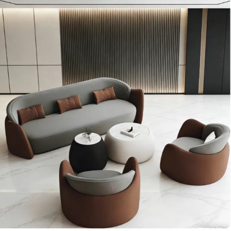 Tsumugi Nappa Leather Sofa Singapore Three Seater with Contrast Velvet Armrest
