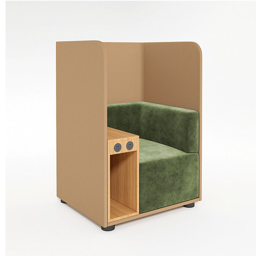Haikal High-Back Privacy Pod Chair Singapore | Design Type C, Orange Finish | Free Delivery Singapore & Peninsular Malaysia