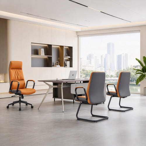 Oliver Leather Ergonomic Chair Singapore — Executive Office Setup & Scene Display