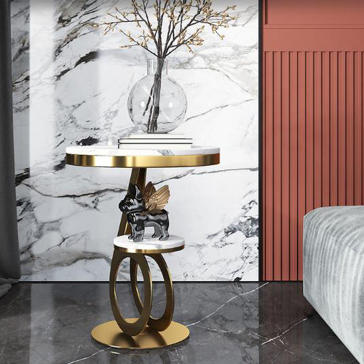 Zaria Marble Side Table Singapore — Detail View