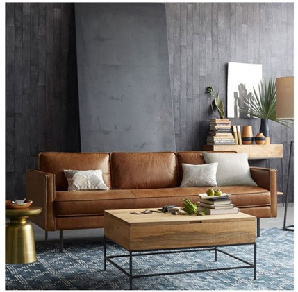 Strand Leather Office Sofa | Sinuous Springs & DuPont Elastic Mesh Frame Detail