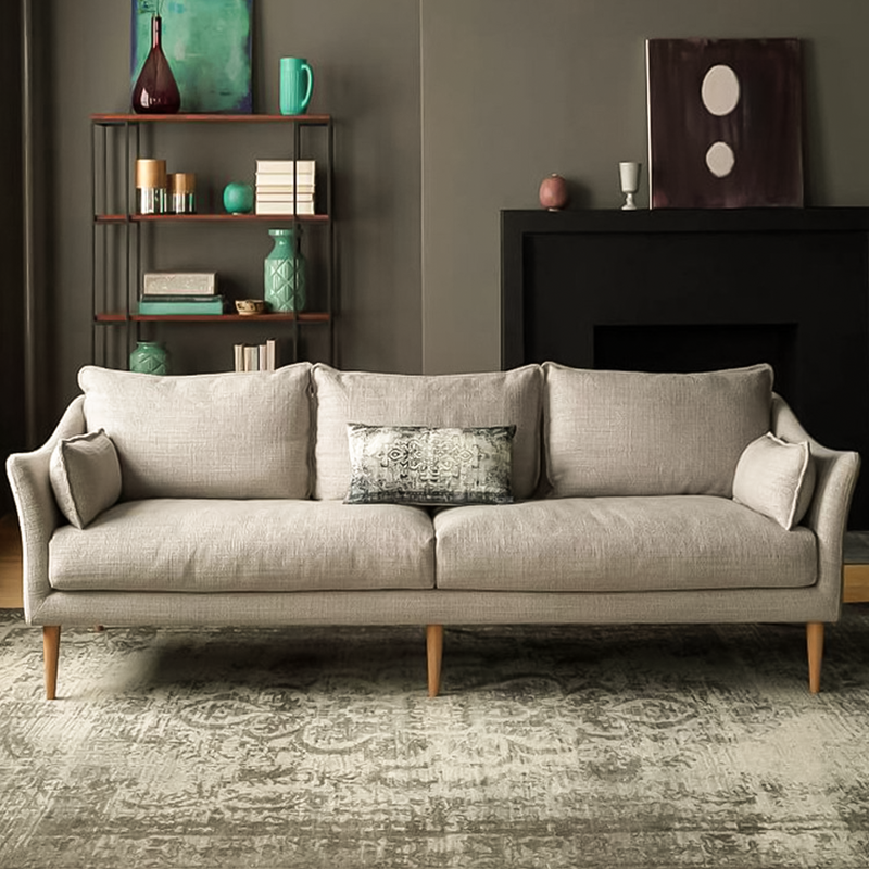 Marten Fabric Sofa Modern Style in Living Room Scenario Image A