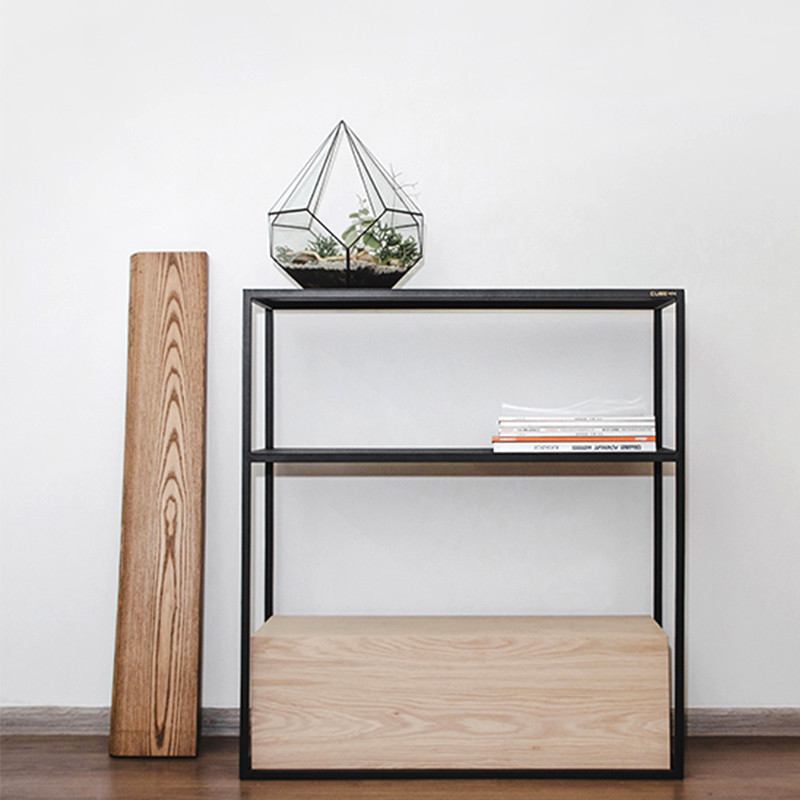 Theodor Wooden Console Table with Multi-Layer Shelves - Featured