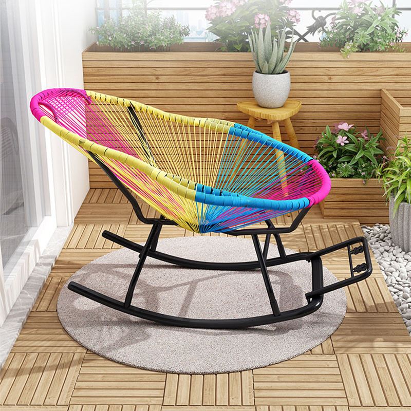 Lyla Rocking Chair with Woven Backrest in home setting — Singapore