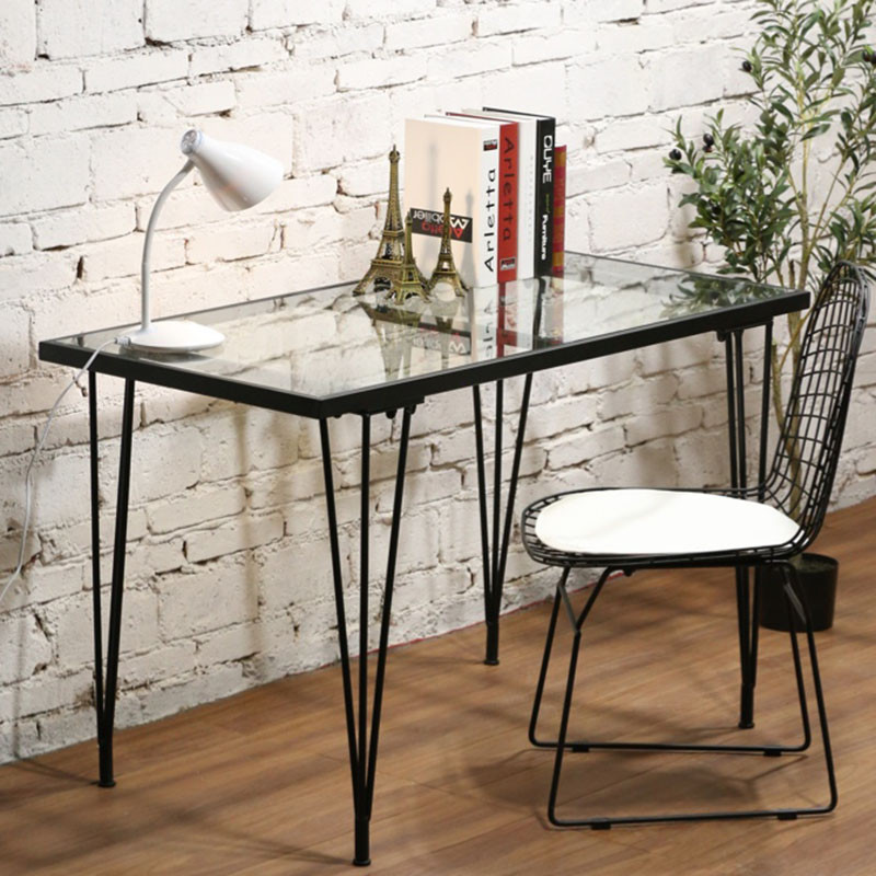 Kris Tempered Glass Study Table Singapore | tempered glass top | Scenario A