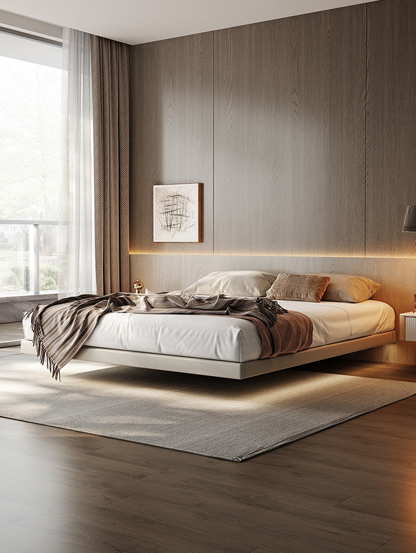KENKO Floating Bed Singapore | Floating Visual Design in Bedroom Setting