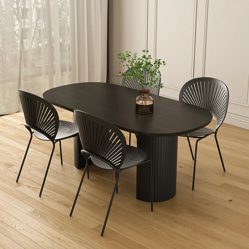 Gevjon Oval Solid Wood Dining Table Singapore Room Setting