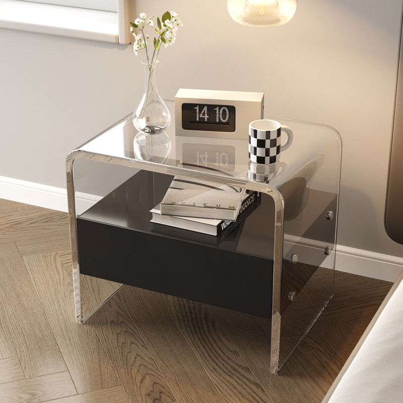 Calliope Acrylic Bedside Table Modern