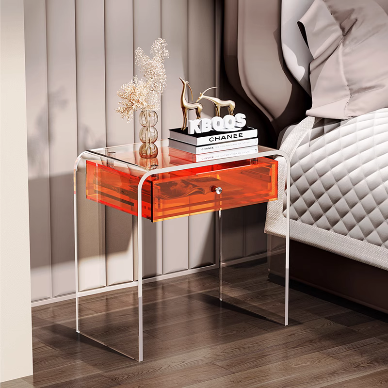 Buy Izzy Acrylic Floating Side Table with Drawer Singapore | Acrylic Quality Furniture