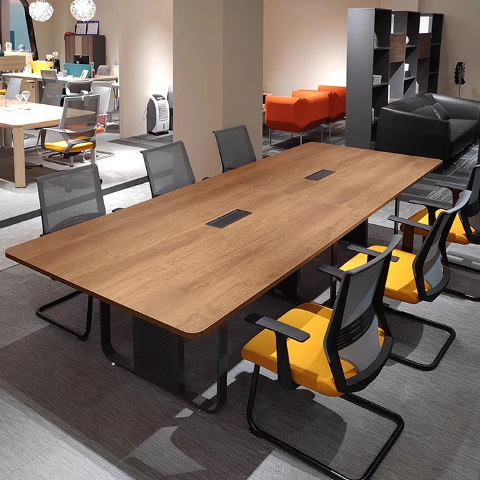 Inger Wooden Conference Table Modern Style side view — Linear Furnishings Singapore