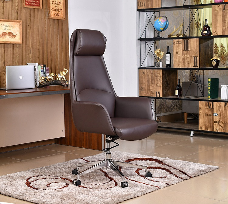 Oskar Leather Executive Chair side view — Linear Furnishings Singapore