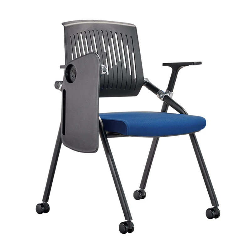 Folding meeting chair with writing pad full view | Otis Meeting Chair with Writing Board Singapore | office conference room, stackable visitor chair