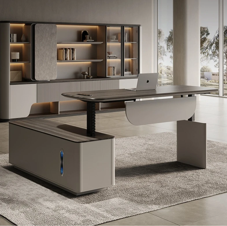 Rigor Height Adjustable Modern Director Table Singapore | Office Desk Specialist | Linear Furnishings